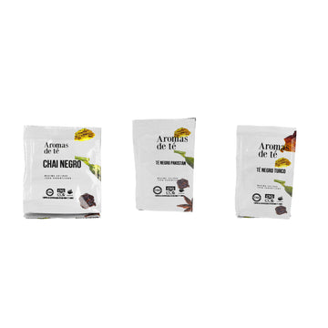Contenido del Pack de Tés Especiados — Chai, Pakistaní y Turco (3 x 100 g)