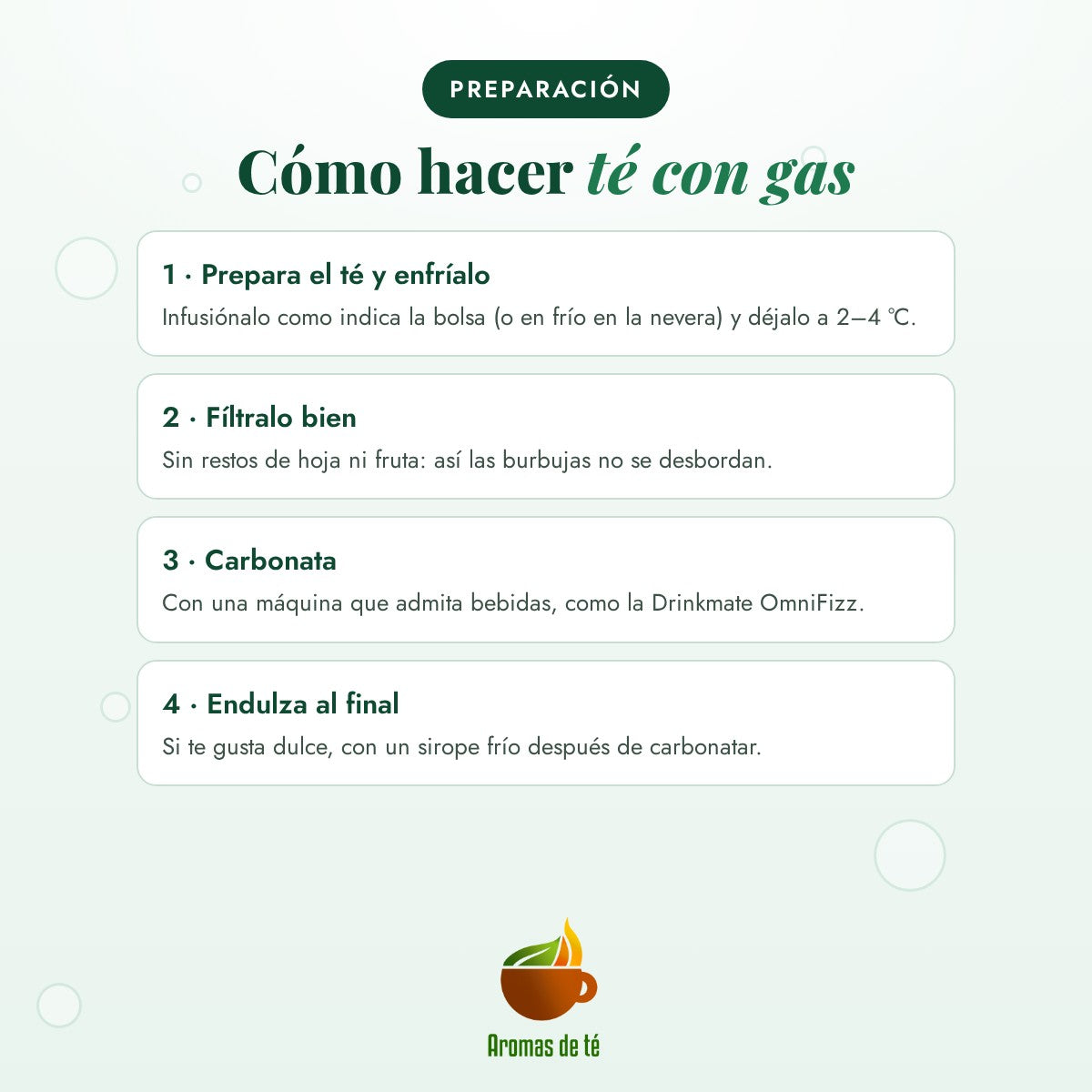 Cómo hacer té con gas