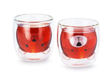 Pack de 2 vasos de cristal doble pared con forma de oso