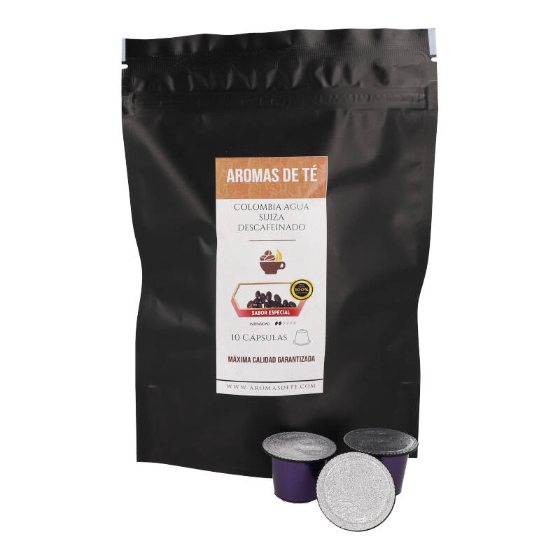 Cápsulas de Café Descafeinado Colombia Agua Suiza compatible con nespresso