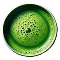 Cuenco de matcha con espuma jade